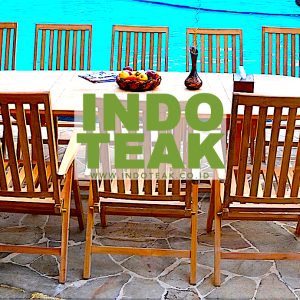 Outdoor Furniture Set, Reclining Chairs Five Position Chairs and Extending Table