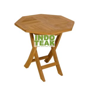 Octagonal Teak Folding Table | Indonesian Outdoor Furniture | INDOTEAK.CO.ID Wooden Furniture Wholesaler Jepara