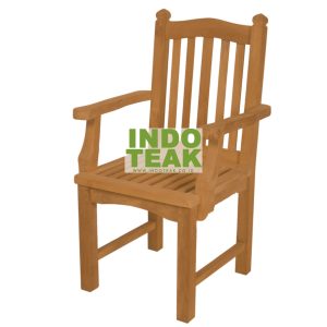 Luxury Solid Teak Outdoor Arm Chair made from Grade A Indonesian teak wood for garden, patio, hotel, restaurant and outdoor dining furniture.