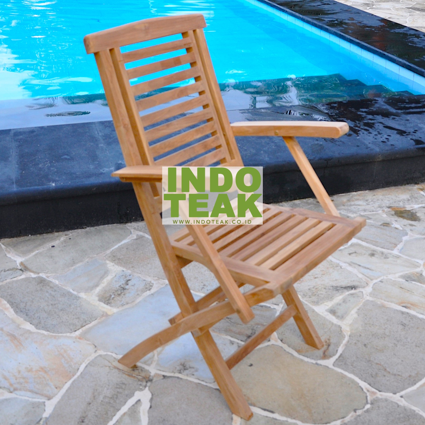 Premium solid teak folding arm chair made by Indoteak.co.id - Indonesian Furniture Manufacturer
