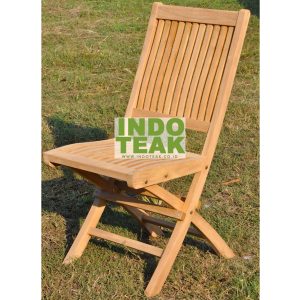 Premium Solid Teak Folding Dining Chair handcrafted from Grade A Indonesian teak wood for outdoor garden, patio, restaurant, hotel, resort, balcony and commercial furniture.