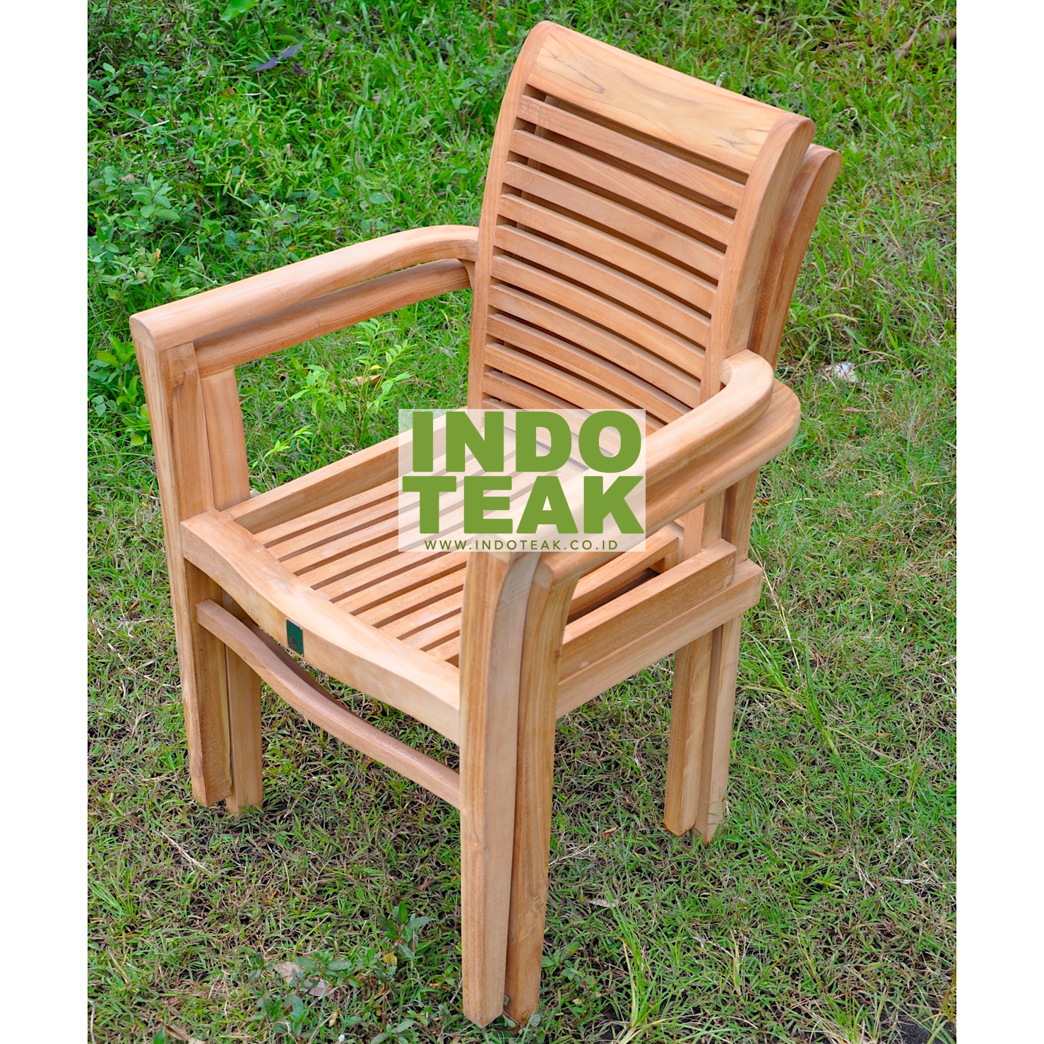 Solid Teak Stacking Arm Chair Wholesale - INDOTEAK.CO.ID