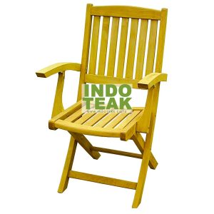 Premium Teak Folding Arm Chair made from Grade A Solid Teak Wood for Outdoor Garden, Patio, Hotel and Resort Furniture - Indonesia Furniture Manufacturer