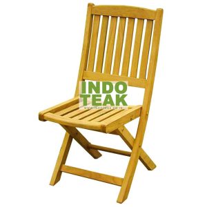 Premium Teak Folding Chair made from Grade A Indonesian teak wood for outdoor gardens, patios, hotels, restaurants, resorts, and commercial furniture projects. INDOTEAK.CO.ID Indonesian Furniture Manufacturer